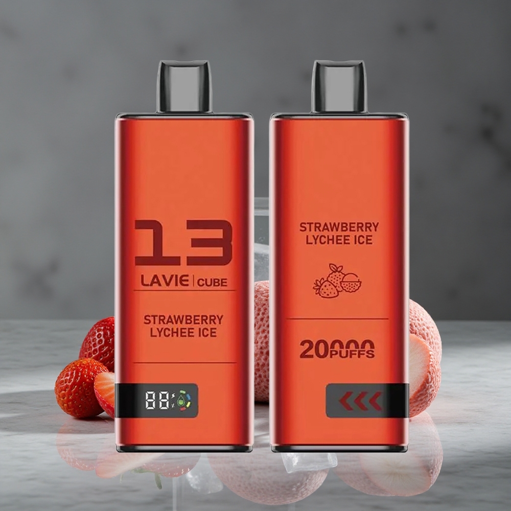 Zemenes-Liču Ledus Lavie Cube 20000 Puffs Vienreizlietojamais Vape 28ML Šķidrums 600mAh Baterija