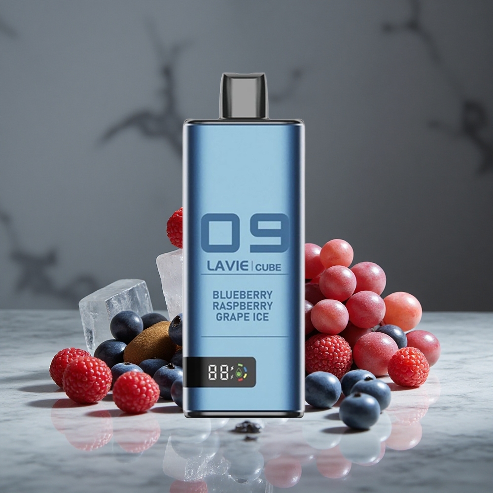 Zemenu (Zemeņu, Aveņu, Vīnogu) Ledus Lavie Cube 20000 Puffs Vienreizlietojamais Vape 28ML, Type C
