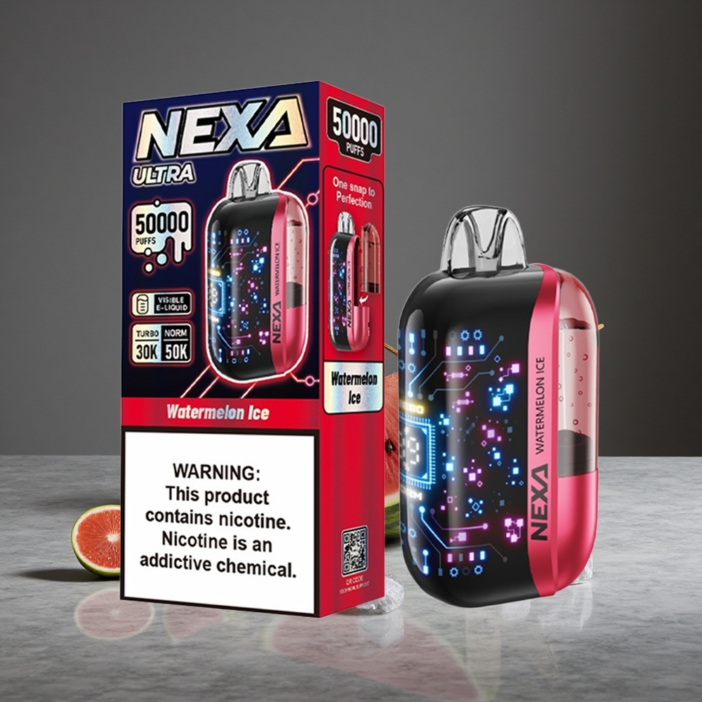 Arbūza Ledus NEXA Ultra 50000 Puffs Vienreizlietojamais Vape 20ml Iepildīta Ietilpība 800mah Akumulators