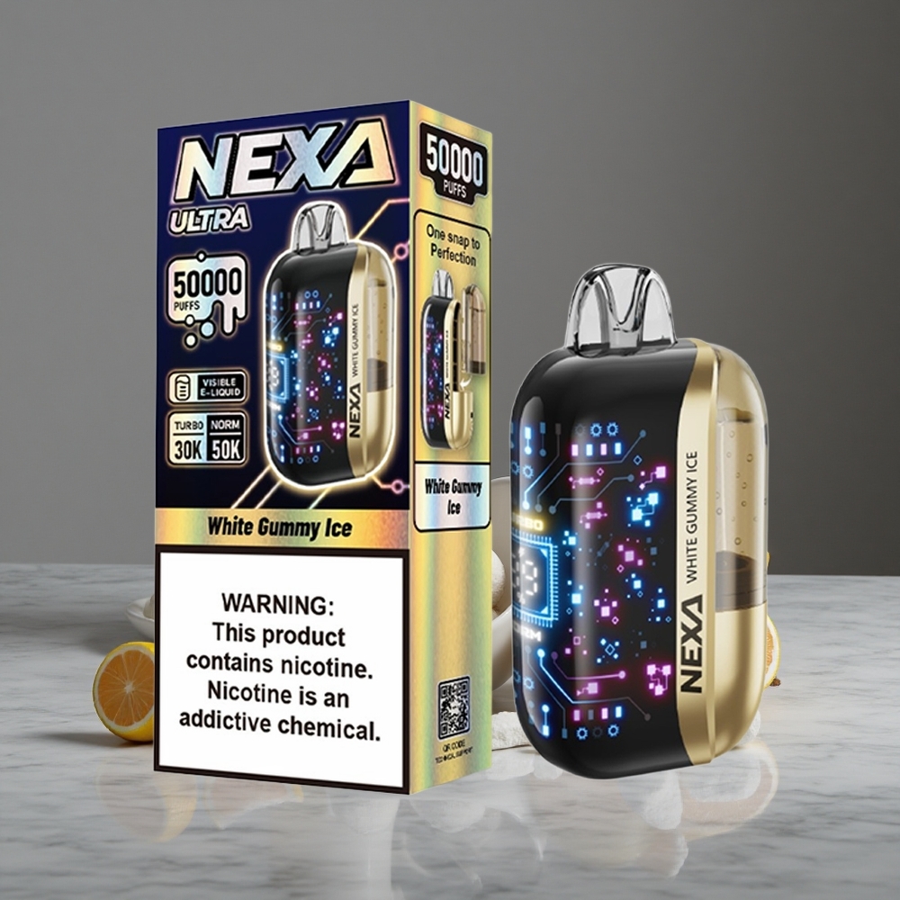 Baltaijā gumijā ledus garša kombinācija NEXA Ultra 50000 piepūšanas 20ml iepriekš piepildīts jauda 800mAh akumulatora jauda