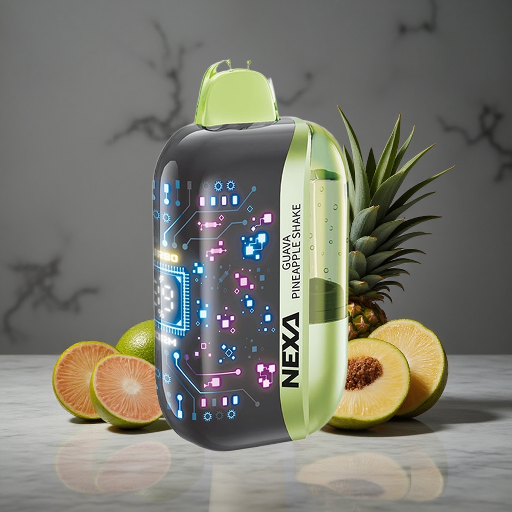 Guava Ananāsu Kokteilis NEXA Ultra 50000 Puffs 20ml Priekšējā Ietilpība 800mah Akumulators