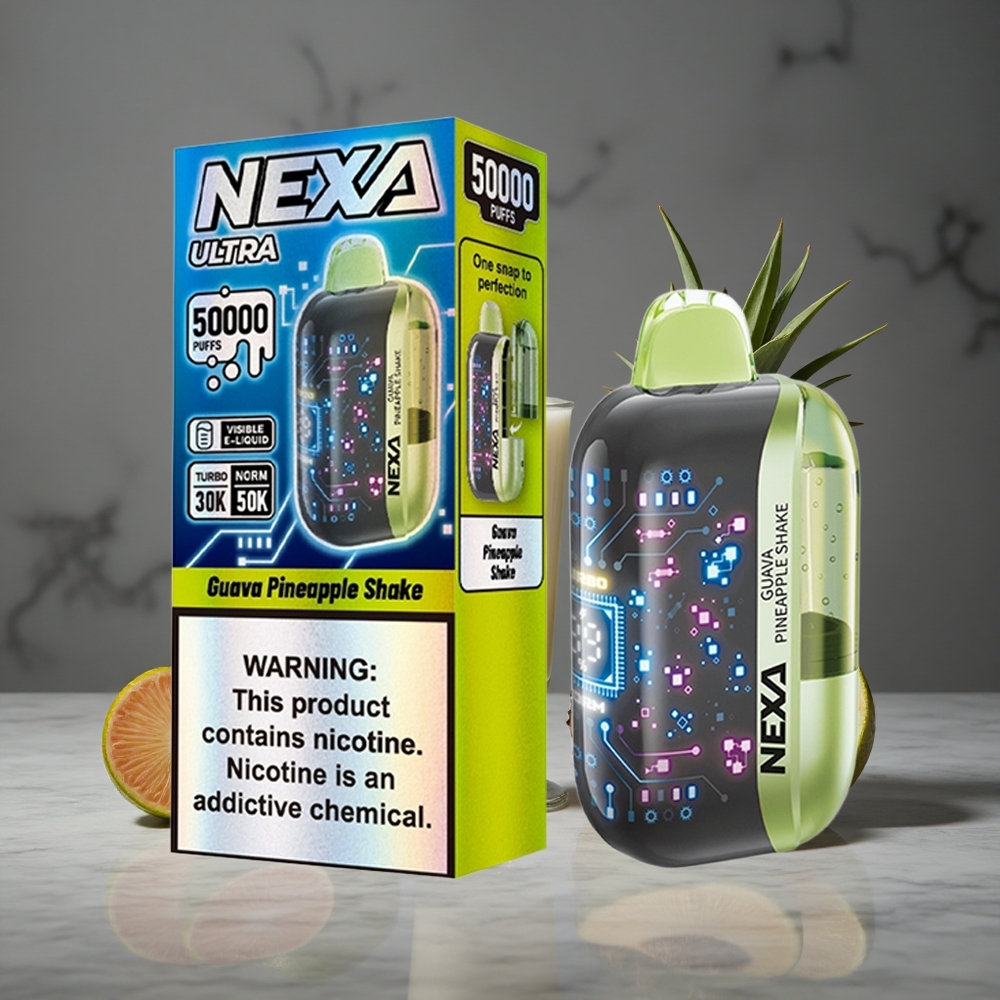 Guava Ananāsu Kokteilis NEXA Ultra 50000 Puffs 20ml Priekšējā Ietilpība 800mah Akumulators