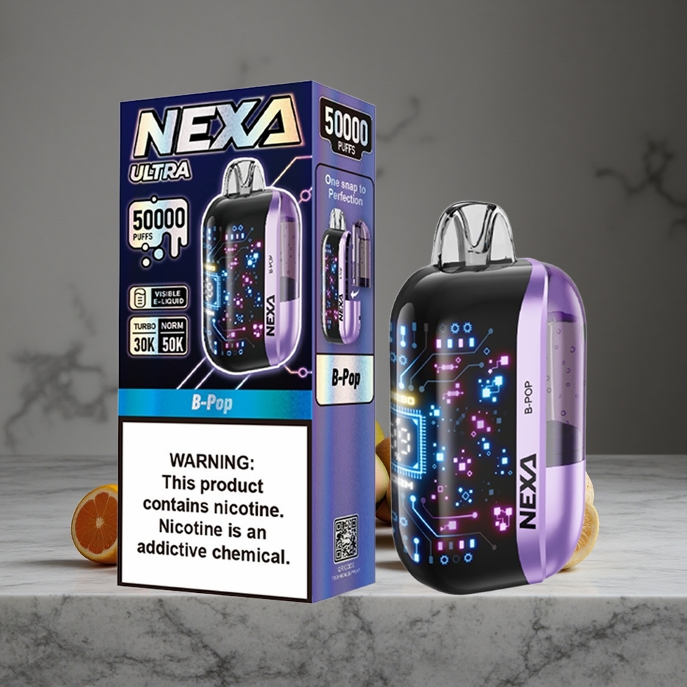 Menta un Piparu NEXA B-Pop 50000 Puffs 20ml Iepildīta Ietilpība 800mah Akumulators