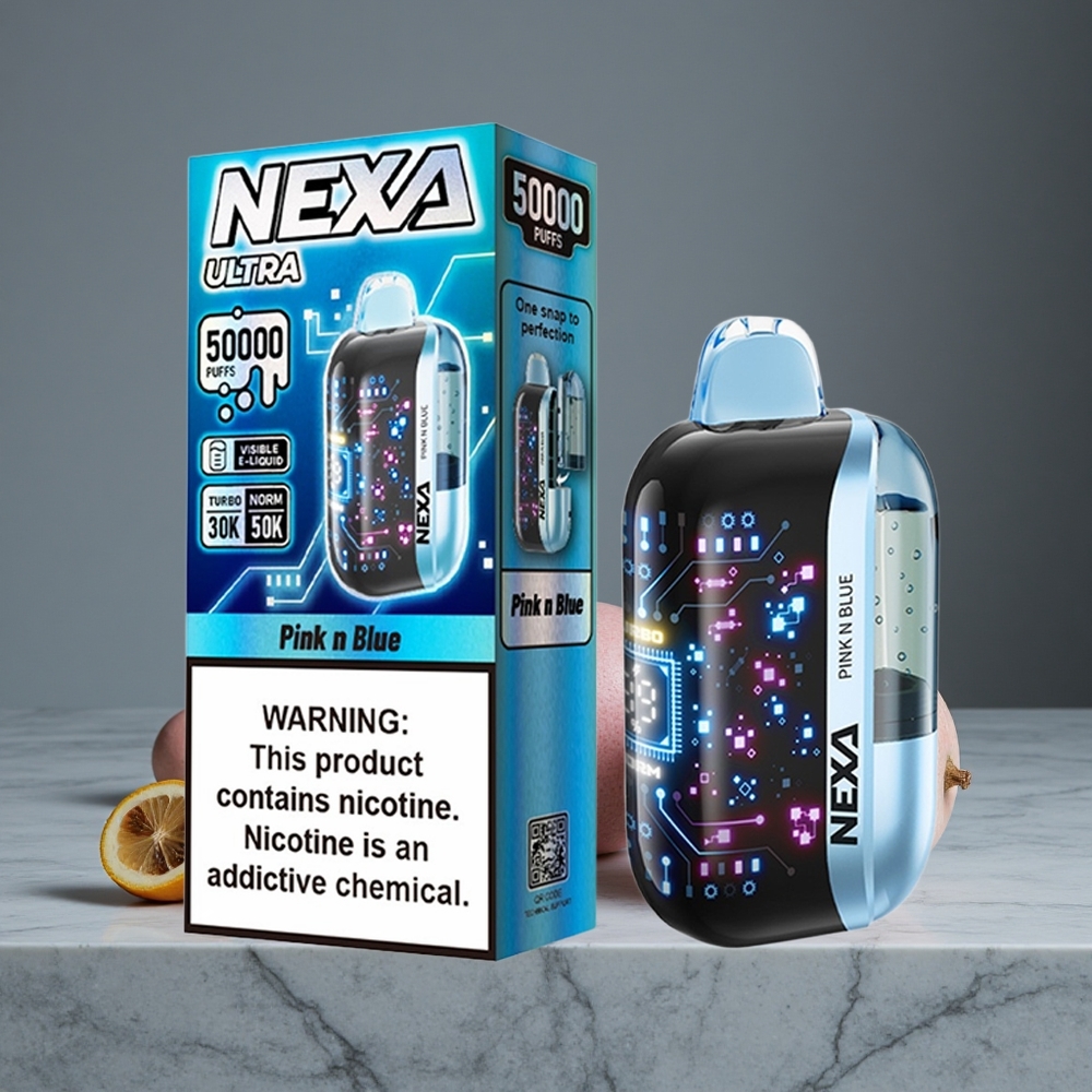 Rozā un Zilā NEXA Ultra 50000 Iebiežamā Vape ar 20ml Priekšuzpildījumu un 800mah Bateriju