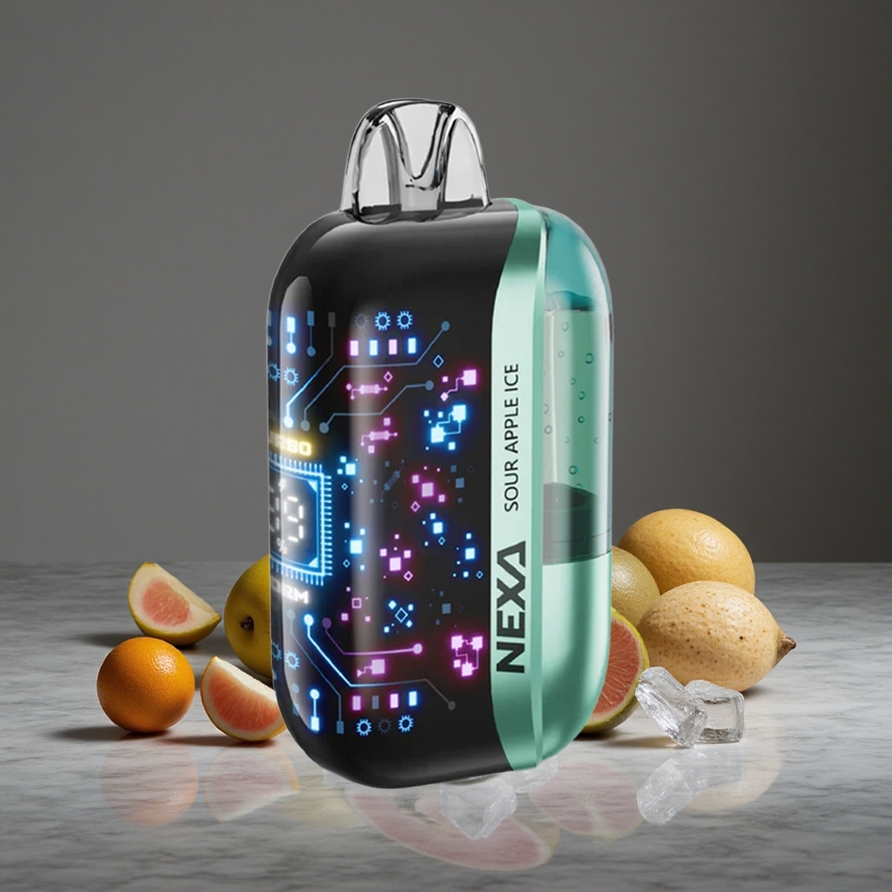 Skābā ābola ledus NEXA Ultra 50000 Puffs 20ml iepriekš piepildīta ietilpība 800mah akumulatora ietilpība