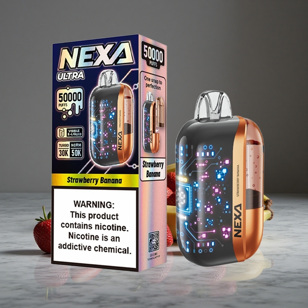 Zemeņu Banānu NEXA Ultra 50000 Puffs 20ml Iepildīta Ietilpība 5% Nikotīna Stiprums