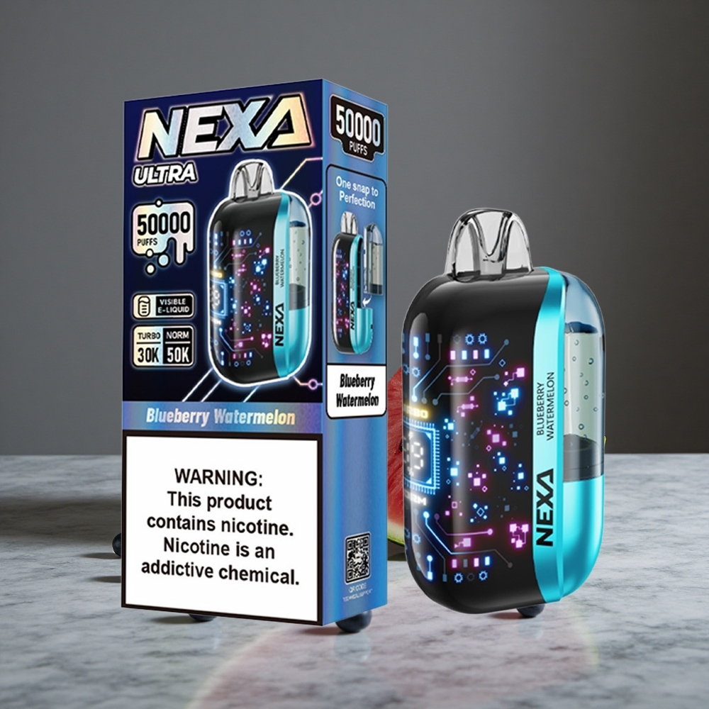 Zemenu Arbūza NEXA Ultra 50000 Puffs 20ml Iepildīšanas Ietilpība 800mAh Akumulatora Ietilpība
