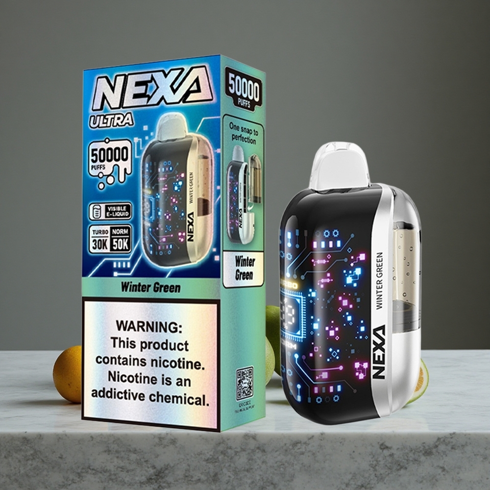 Ziemas Zaļā NEXA Ultra 50000 Iecirkņi 20ml Priekšējā Ietilpība 5% Nikotīna Stiprums