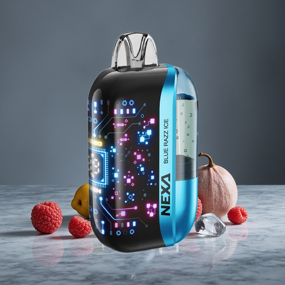 Zilā Aveņu Ledus NEXA Ultra 50000 Puffs 20ml Priekšējā Ietilpība 800mah Akumulators