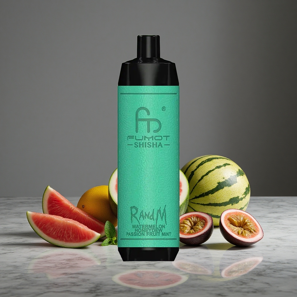 Arbūzs Medusmelone Pasiflora Mētra RandM Fumot Shisha 10000 Puffs 18ml Iepriekš Piepildīts E-šķidrums