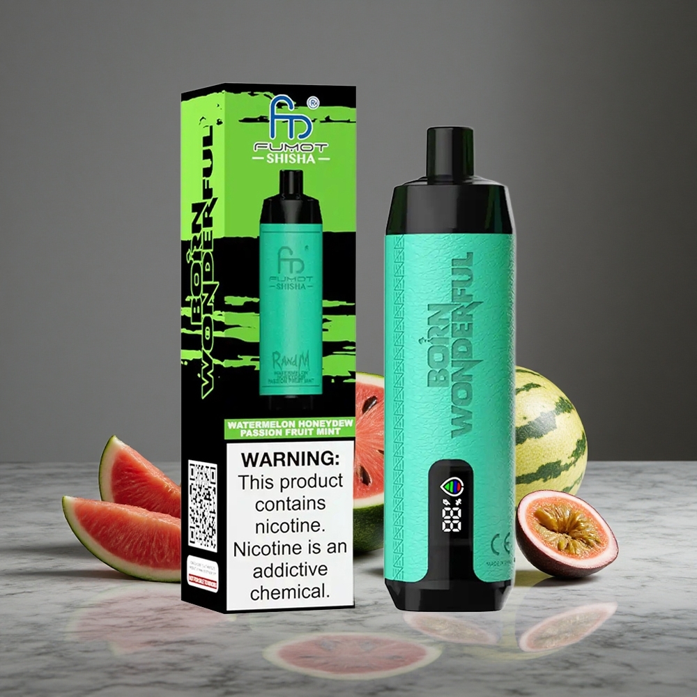 Arbūzs Medusmelone Pasiflora Mētra RandM Fumot Shisha 10000 Puffs 18ml Iepriekš Piepildīts E-šķidrums