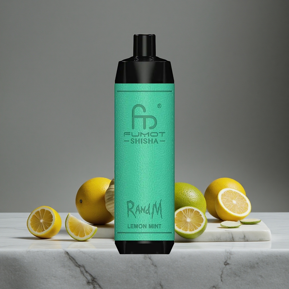 Citrona Mētra RandM Fumot Shisha 10000 Puffs 18ml Pirmslejēta E-šķidruma