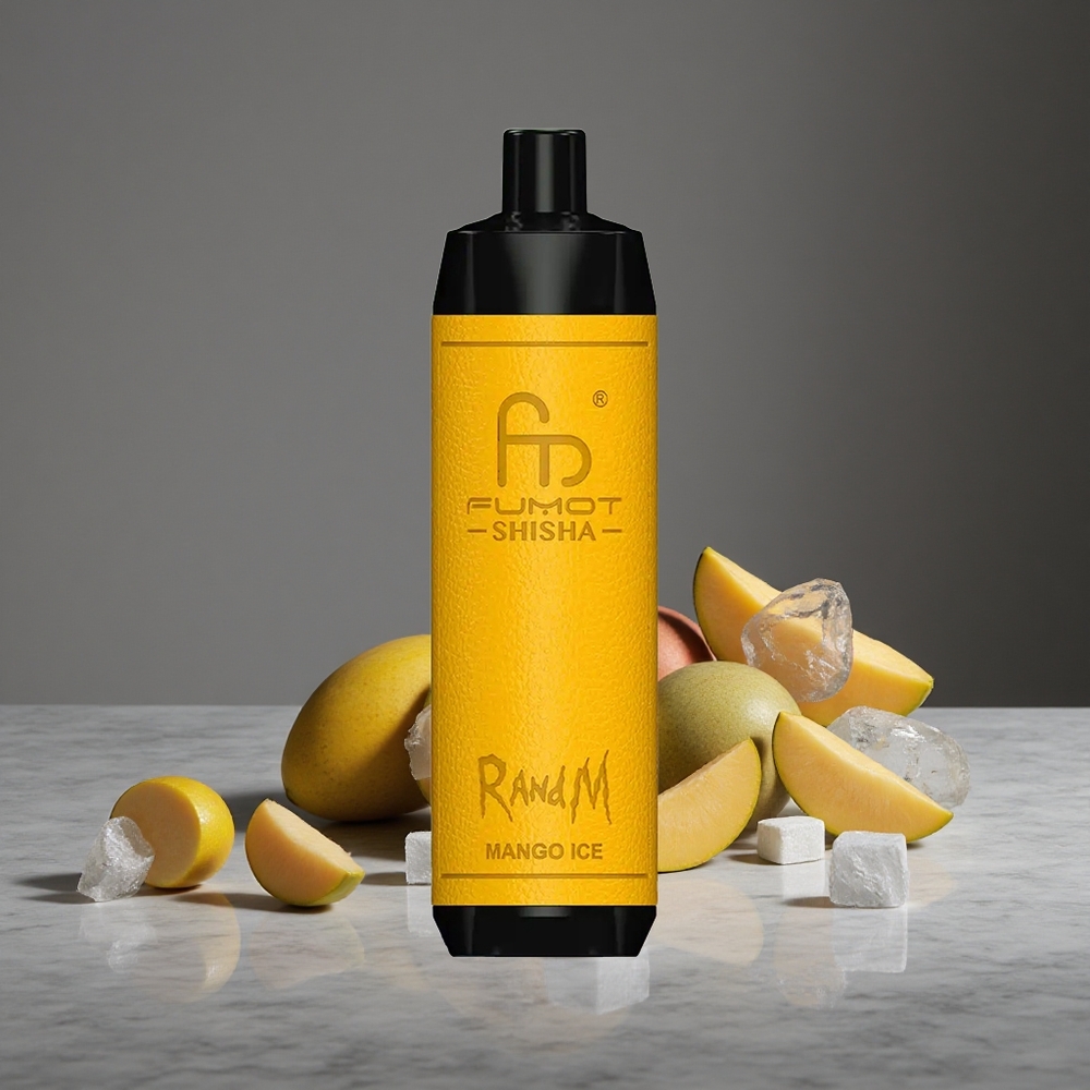 Mango Ledus RandM Fumot Shisha 10000 Puffs 18ml Iepriekš Uzpildīts E-šķidrums