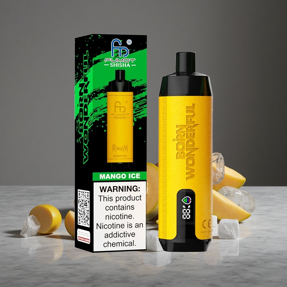 Mango Ledus RandM Fumot Shisha 10000 Puffs 18ml Iepriekš Uzpildīts E-šķidrums