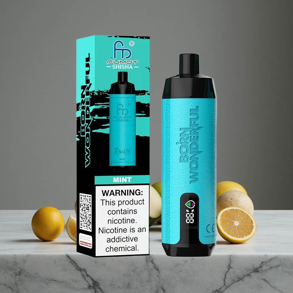 Piparmētra RandM Fumot Shisha 10000 Iekšpusē 18ml Pripildīta e-šķidrums 850 mAh Akumulators