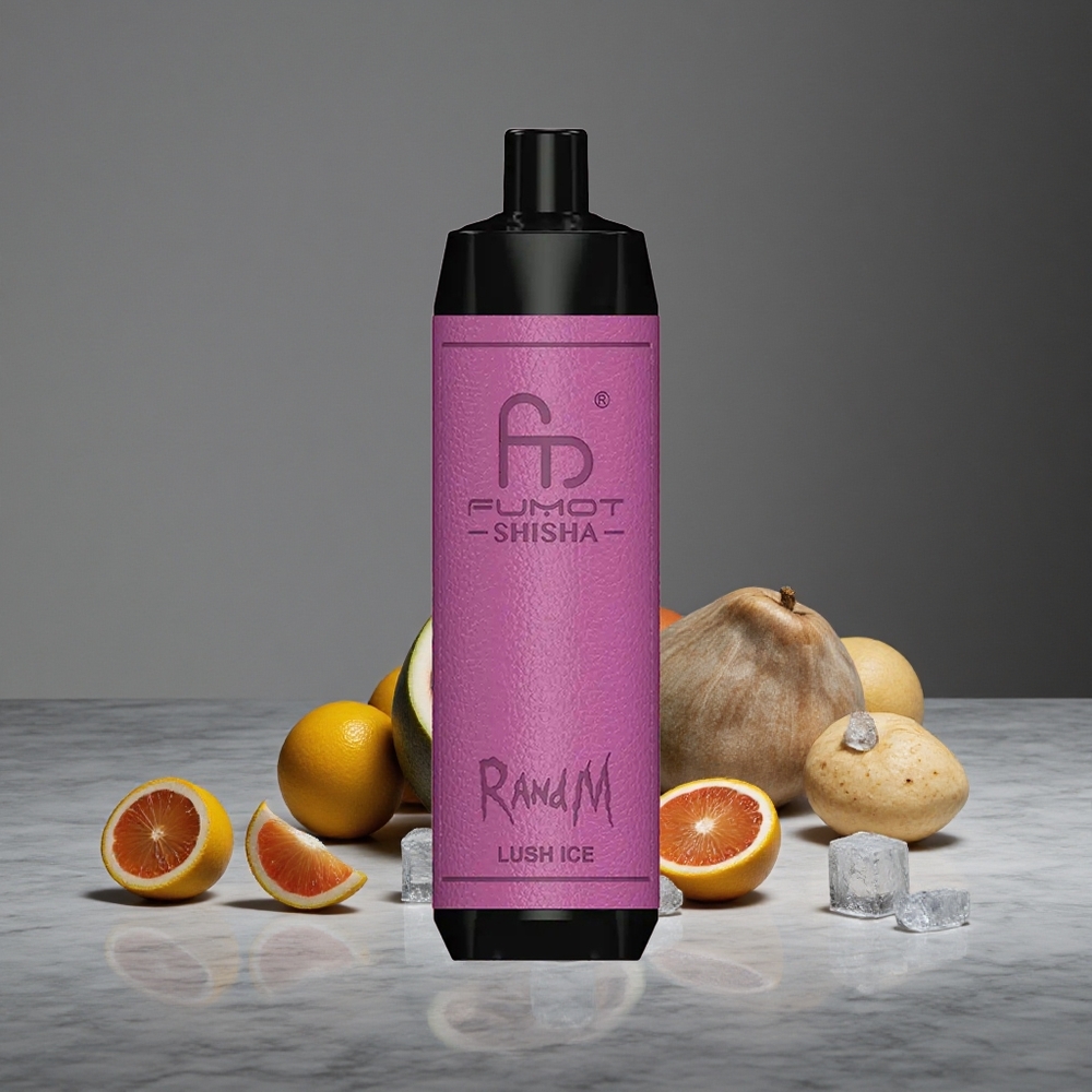 Svaidzējošais Ledus RandM Fumot Shisha 10000 Iebiežamie Puffs 18ml Iepriekš Piepildīts e-šķidrums