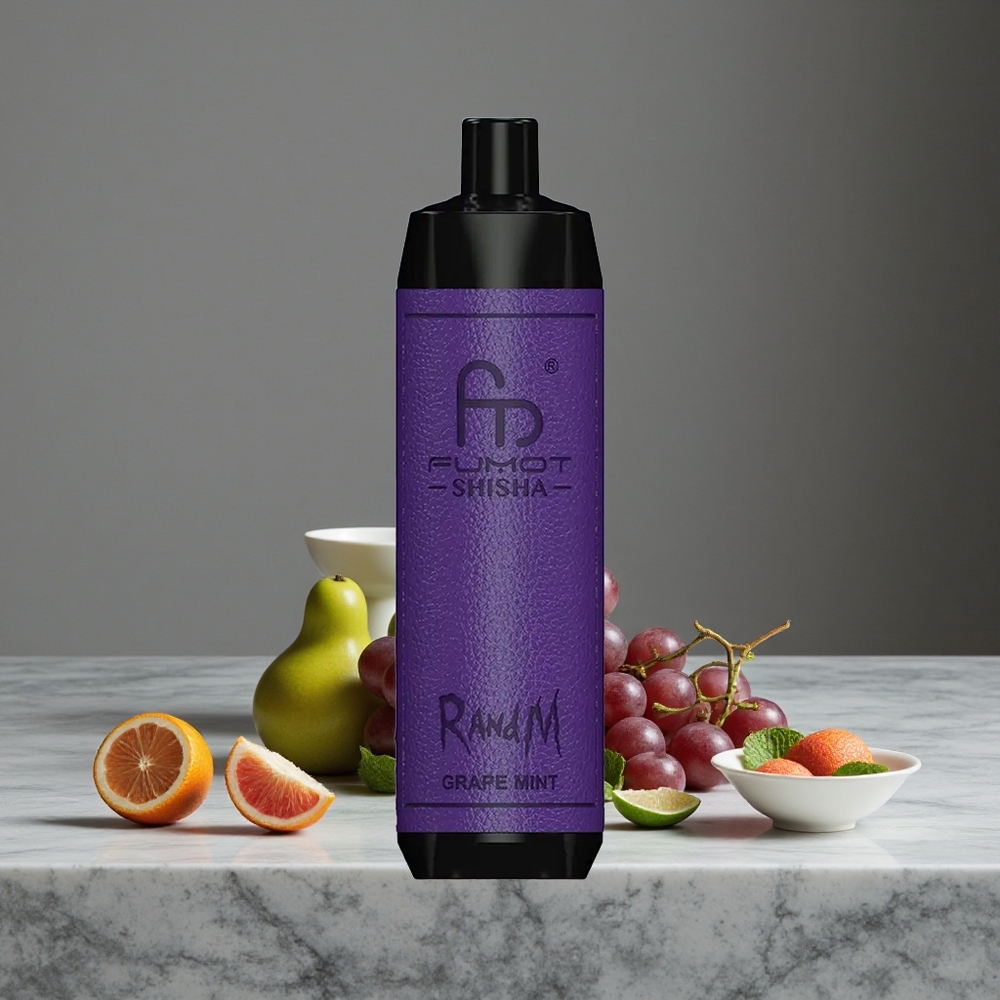 Vīnogu Mētra RandM Fumot Shisha 10000 Puffs 18ml Iepildīta e-šķidruma Vienreizlietojamais Vape