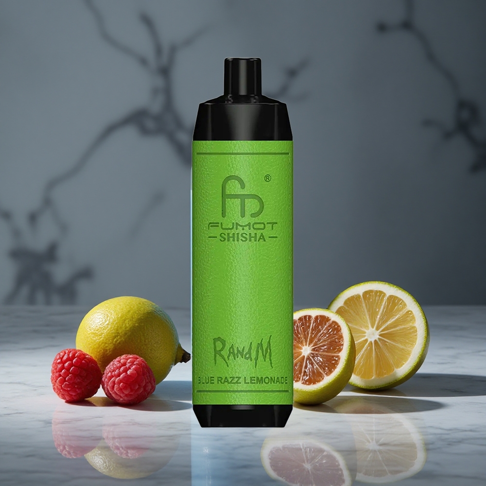 Zilā Aveņu Limonāde RandM Fumot Shisha 10000 Pūši 18ml Iepildīta e-šķidruma