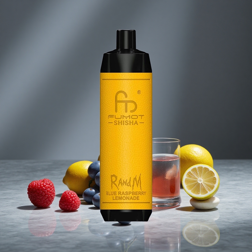 Zilā Avenes Citronādes kombinācija RandM Fumot Shisha 10000 Puffs Vienreizlietojamais Vape ar 0.5% Nikotīna saturu