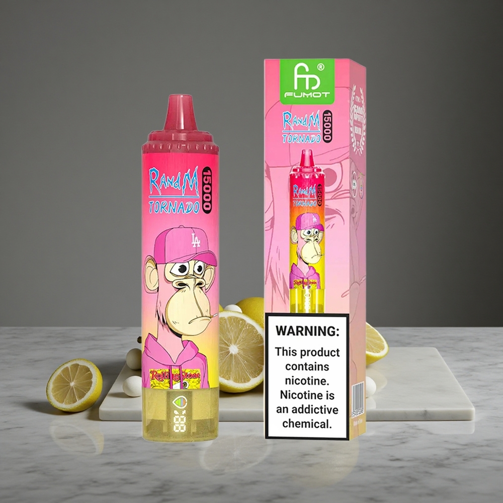 Citrons RandM Tornado 15000 Ieelpas 25ml šķidruma ietilpība Vienreizlietojamais Vape