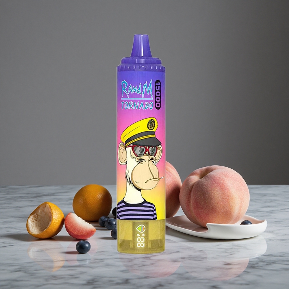 Persiku un Zilenes RandM Tornado 15000 Puffs 25ml