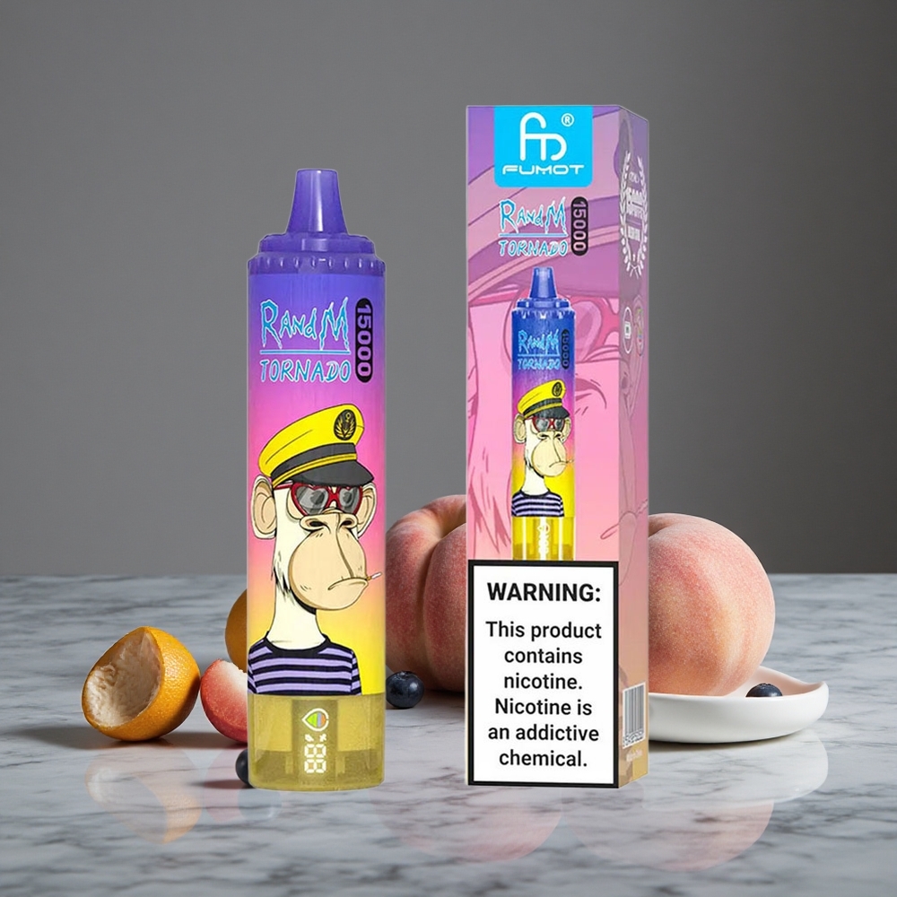 Persiku un Zilenes RandM Tornado 15000 Puffs 25ml