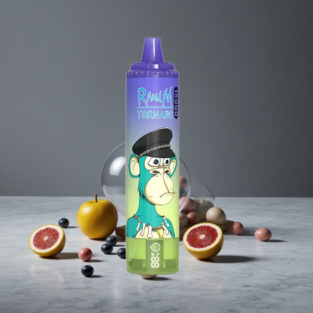 Zemenu Burbuļu Guma RandM Fumot Tornado 15000 Pūši 25ml Šķidrums