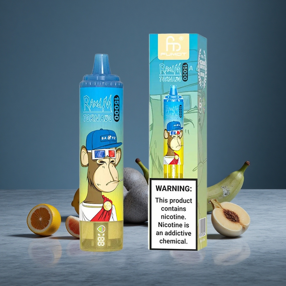 Zilā RandM Fumot Tornado 15000 Puffs 25ml Vienreizlietojamais Vape