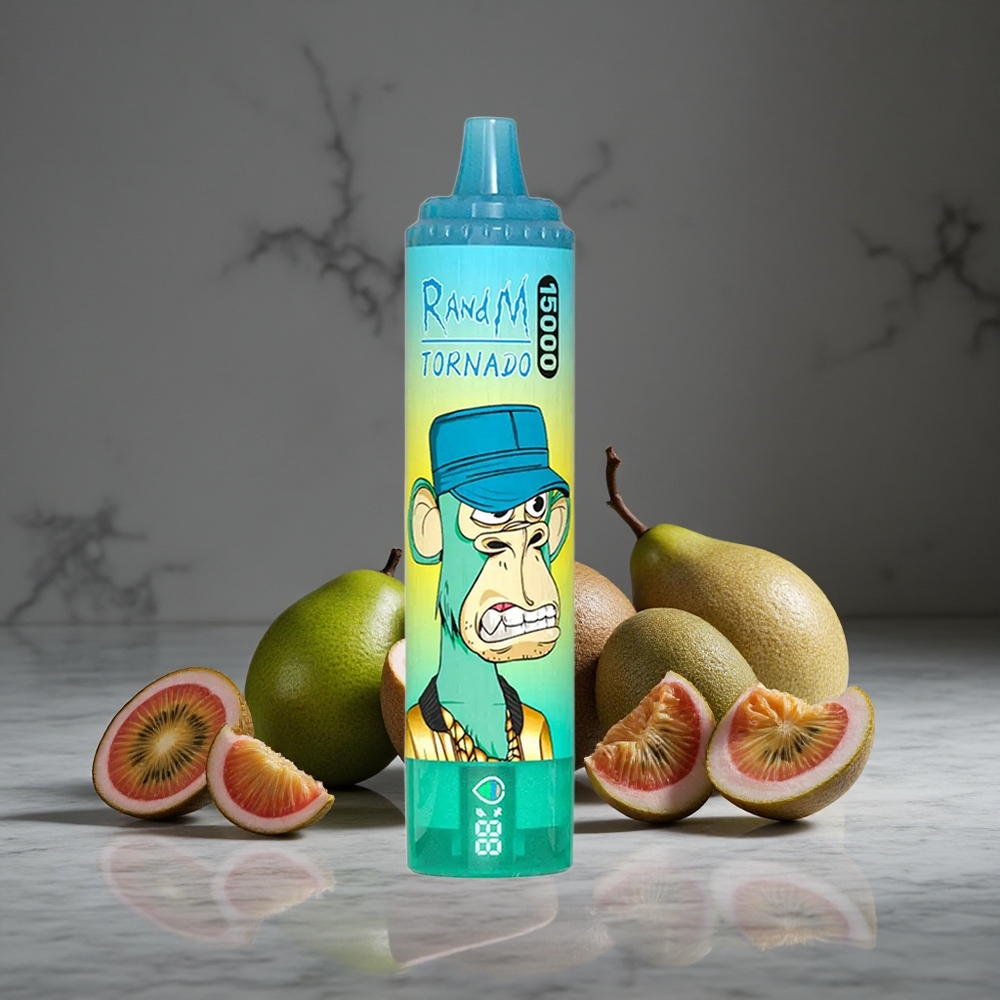 Ķīvi-Maraku-Gvajavu RandM Tornado 15000 Puffs LCD ekrāns un 25ml šķidruma ietilpība
