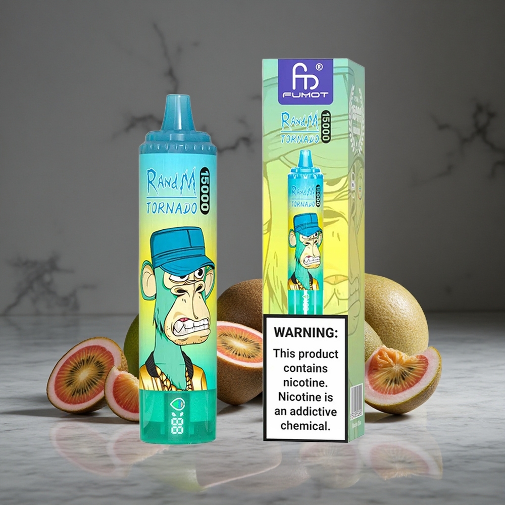 Ķīvi-Maraku-Gvajavu RandM Tornado 15000 Puffs LCD ekrāns un 25ml šķidruma ietilpība