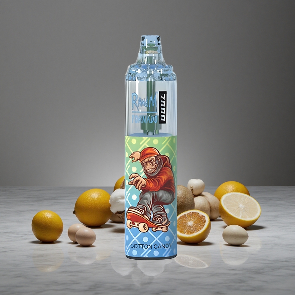 Cukura vate RandM Fumot Tornado 7000 Puffs 14 ML E-šķidrums RGB Gaisma