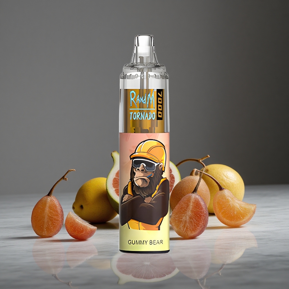 Gumijlāču RandM Fumot Tornado 7000 Puffs 14 ML E-šķidrums RGB Gaisma