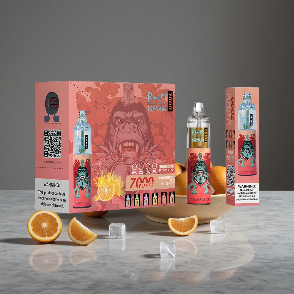 Mandarinē Ledus RandM Fumot Tornado 7000 Puffs 14 ML E-šķidrums 850 MAH Baterija