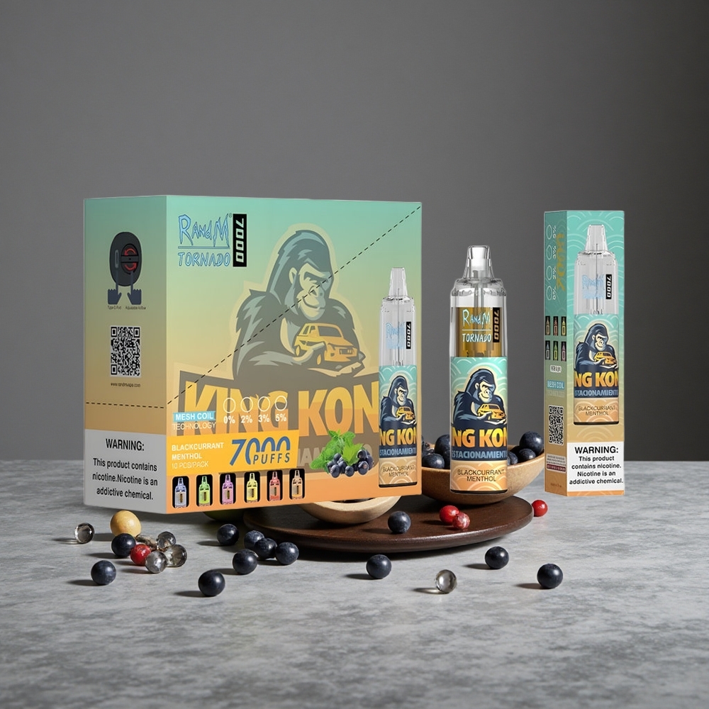 Mellenās Mentola RandM Fumot Tornado 7000 Puffs 14 ML E-šķidrums RGB Gaisma