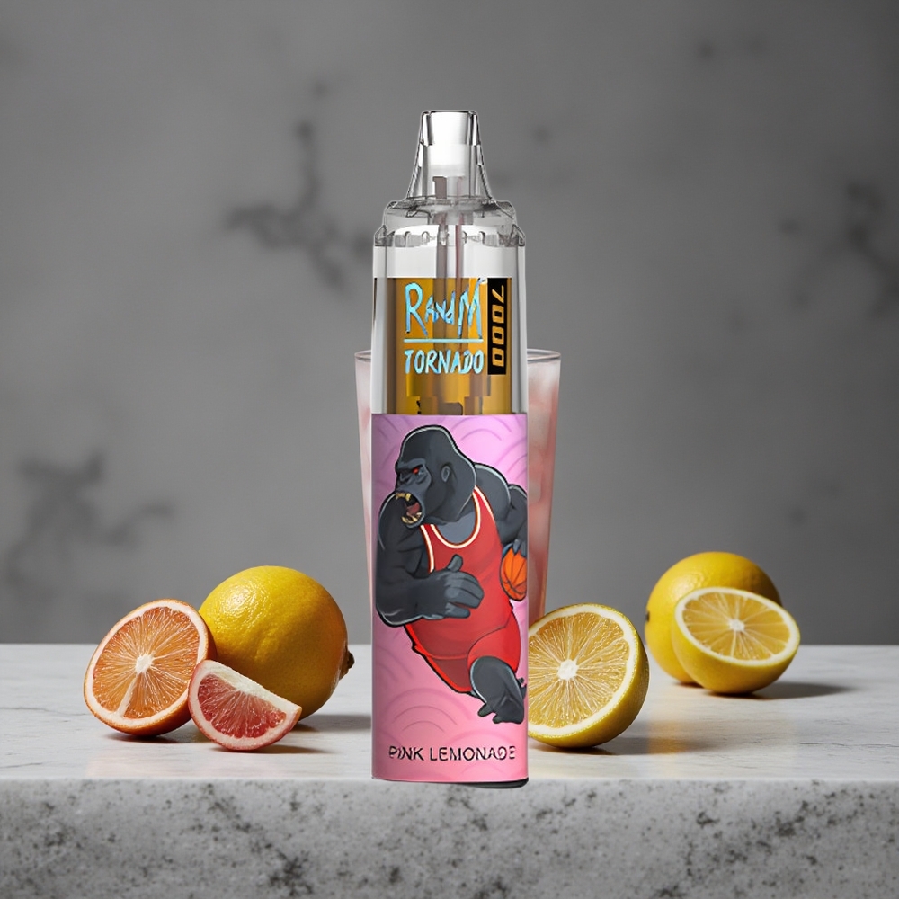 Rozā Citronāde RandM Fumot Tornado 7000 Puffs 14 ML E-šķidrums 850 MAH Baterija