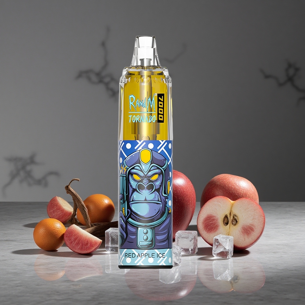 Sarkanā Ābola Ledus RandM Fumot Tornado 7000 Puffs 14 ML E-šķidrums RGB Gaisma