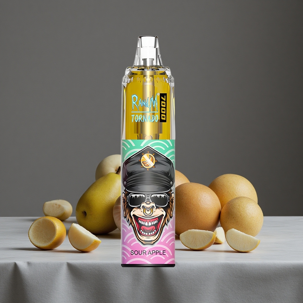 Skābā ābolu RandM Fumot Tornado 7000 Puffs Mesh Spole 14 ML E-šķidrums