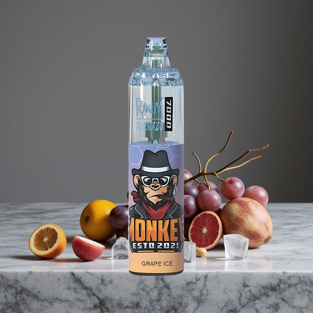 Vīnogu Ledus RandM Fumot Tornado 7000 Puffs 14 ML E-šķidrs RGB Gaisma