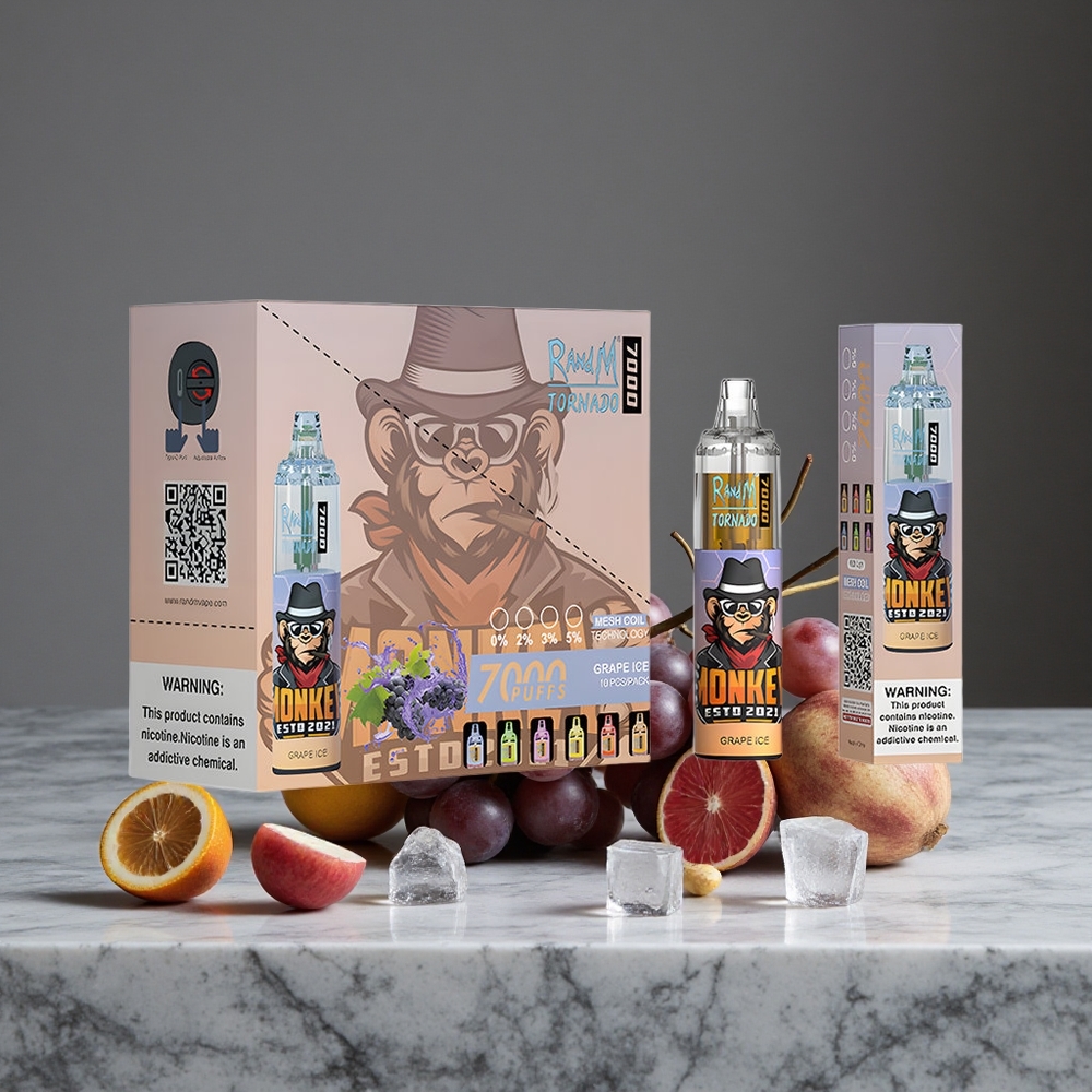Vīnogu Ledus RandM Fumot Tornado 7000 Puffs 14 ML E-šķidrs RGB Gaisma
