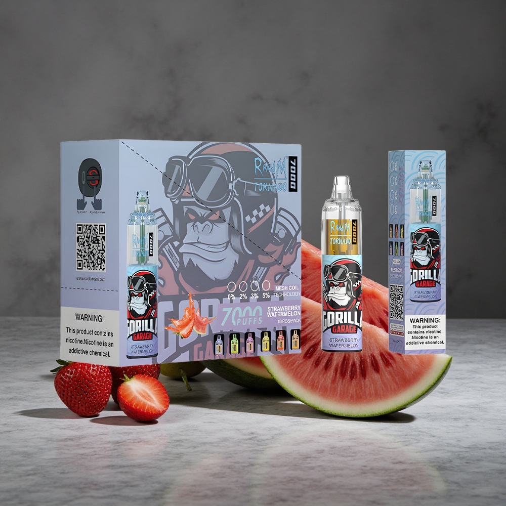 Zemeņu Arbūzs RandM Fumot Tornado 7000 Puffs 14 ML E-šķidrums 850 MAH Baterija