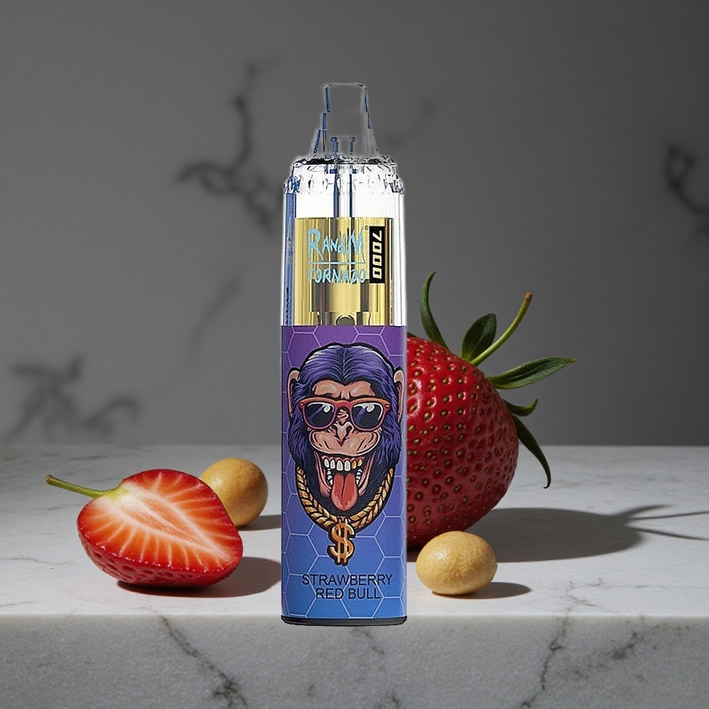 Zemenes-Apollīna RandM Fumot Tornado 7000 Puffs 14 ML E-šķidrums