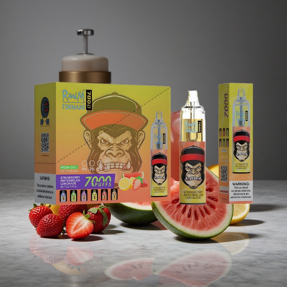 Zemenes Arbūzs Limonāde RandM Fumot Tornado 7000 Pūtas 14 ML E-šķidrums Gaiss-Regulējams