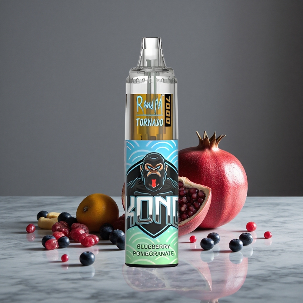 Zemenu Granātu RandM Fumot Tornado 7000 Puffs 14 ML E-šķidrums 850 MAH Baterija
