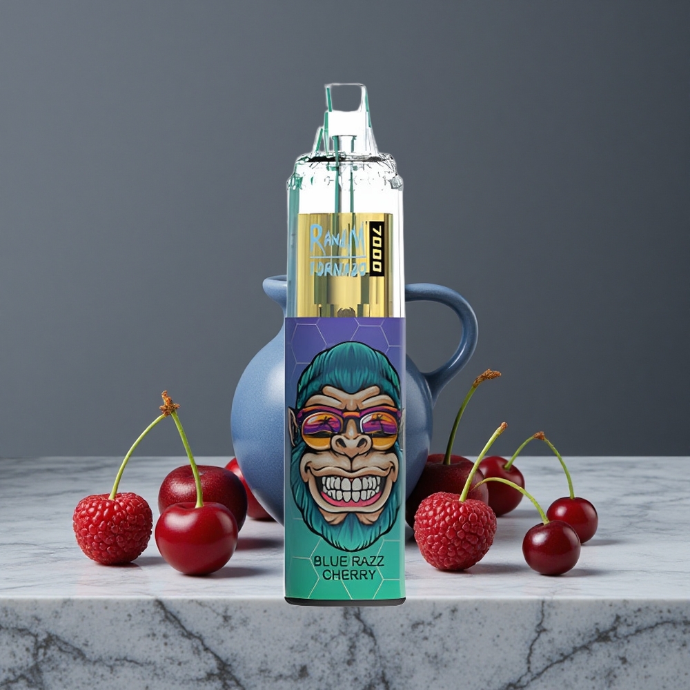 Zilā Aveņu RandM Fumot Tornado 7000 Puffs 14 ML E-šķidrums RGB Gaisma