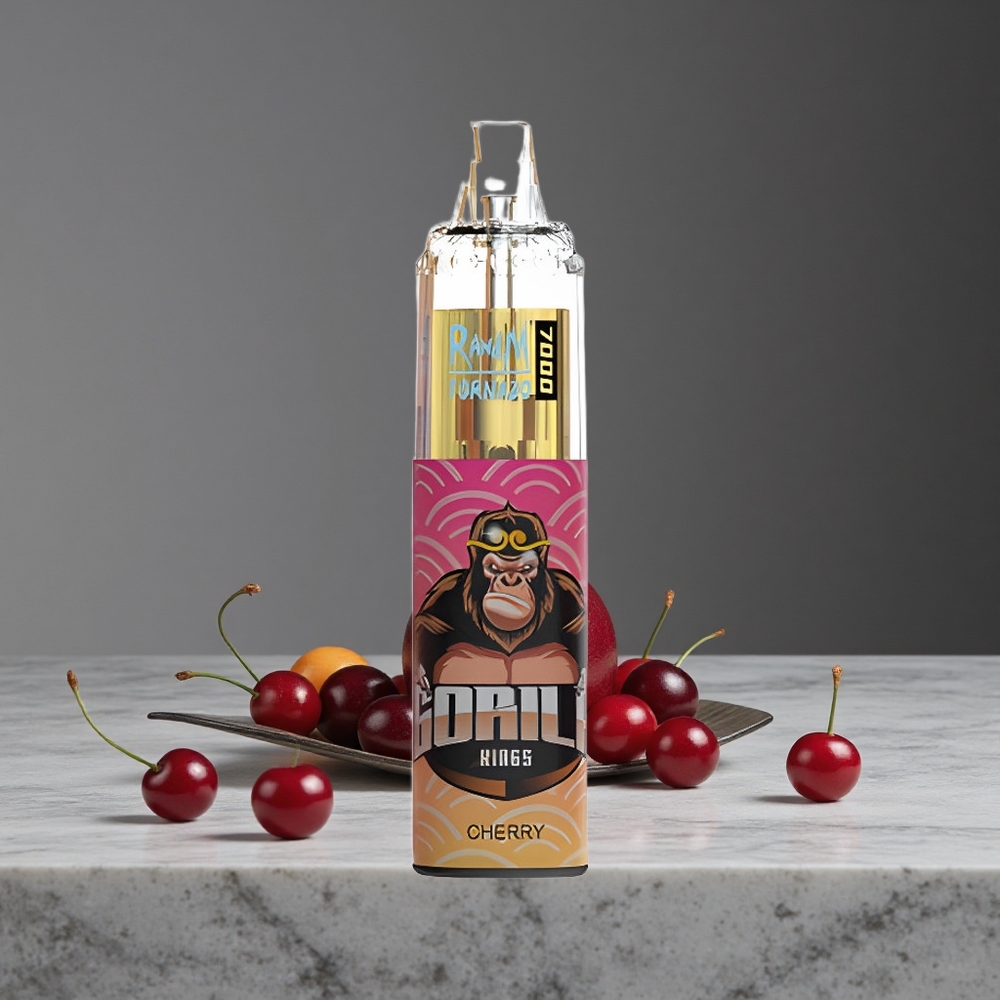 Ķiršu RandM Fumot Tornado 7000 Puffs 14 ML E-šķidrums Gaismas RGB