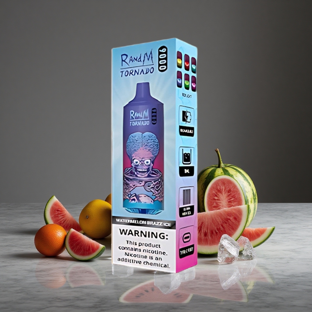 Arbūza Brazz Ledus RandM Fumot Tornado 9000 Puffes 850 mAh Uzlādējams