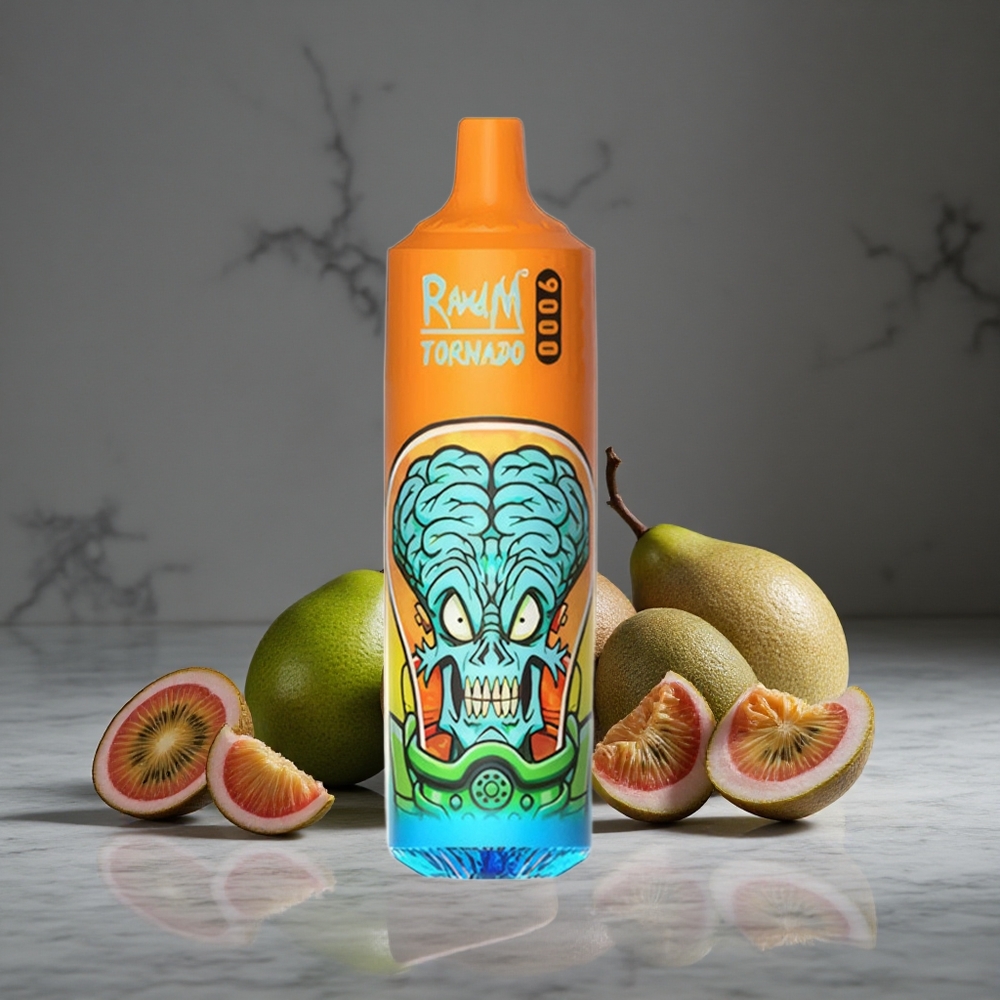 Kivi Pasiflora Guava RandM Fumot Tornado 9000 Puffs 18 mL Tilpums 850 mAh Uzlādējams