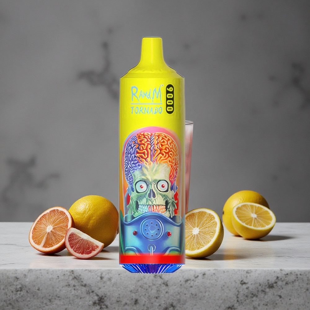 Rozā citronāde RandM Tornado 9000 Puffs 18 mL E-glis un 850 mAh Uzlādējama