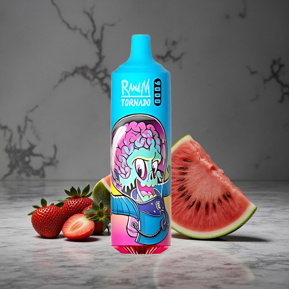 Zemeņu Arbūzu RandM Tornado 9000 Puffs 18 mL Mēšļa Spole