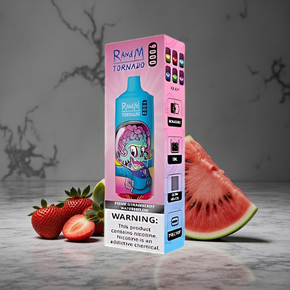 Zemeņu Arbūzu RandM Tornado 9000 Puffs 18 mL Mēšļa Spole